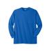 Men's Big & Tall Shrink-Less™ Lightweight Long-Sleeve Crewneck Pocket T-Shirt by KingSize in Royal Blue (Size 5XL)