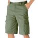 Men's Big & Tall 12" Side Elastic Cargo Shorts by KingSize in Safari Green (Size 46)