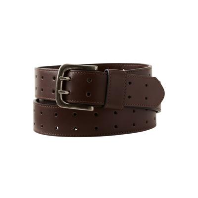 Men's Big & Tall Double Prong Belt by KingSize in Brown (Size 52/54)