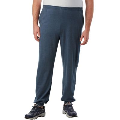 Men's Big & Tall Lightweight Elastic Cuff Sweatpants by KingSize in Heather Slate Blue (Size L)
