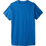 Men's Big & Tall Shrink-Less™ Lightweight Longer-Length Crewneck Pocket T-Shirt by KingSize in Royal Blue Heather (Size 7XL)