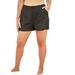 Plus Size Women's Cargo Swim Shorts with Side Slits by Swim 365 in Black (Size 26) Swimsuit Bottoms