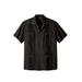 Men's Big & Tall KS Island™ Short-Sleeve Guayabera Shirt by KS Island in Black (Size 2XL)