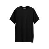 Men's Big & Tall Shrink-Less™ Lightweight Longer-Length Crewneck Pocket T-Shirt by KingSize in Black (Size 5XL)