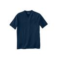 Men's Big & Tall Shrink-Less™ Lightweight V-Neck Pocket T-Shirt by KingSize in Navy (Size 5XL)