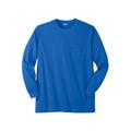 Men's Big & Tall Shrink-Less™ Lightweight Long-Sleeve Crewneck Pocket T-Shirt by KingSize in Royal Blue (Size 2XL)