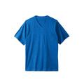 Men's Big & Tall Shrink-Less™ Lightweight V-Neck Pocket T-Shirt by KingSize in Royal Blue Heather (Size XL)