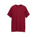 Men's Big & Tall Shrink-Less™ Lightweight Longer-Length Crewneck Pocket T-Shirt by KingSize in Rich Burgundy (Size 3XL)