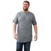 Men's Big & Tall Heavyweight Longer-Length Pocket Crewneck T-Shirt by Boulder Creek in Steel (Size 9XL)