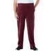 Men's Big & Tall Velour Open Bottom Pants by KingSize in Deep Burgundy (Size 2XL)