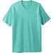 Men's Big & Tall Shrink-Less™ Lightweight Longer-Length V-neck T-shirt by KingSize in Tidal Green (Size 5XL)