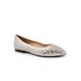 Women's Estee Woven Flat by Trotters in Silver Embossed (Size 9 1/2 M)