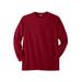 Men's Big & Tall Shrink-Less™ Lightweight Long-Sleeve Crewneck Pocket T-Shirt by KingSize in Rich Burgundy (Size 8XL)