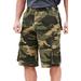 Men's Big & Tall Boulder Creek® 12" Side-Elastic Stacked Cargo Pocket Shorts by Boulder Creek in Olive Camo (Size 46)