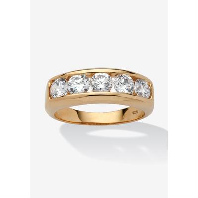 Men's Big & Tall Men's 2.50 TCW CZ Wedding Band in Gold-Plated Sterling Silver by PalmBeach Jewelry in Gold (Size 16)