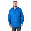 Men's Big & Tall Solid Double-Brushed Flannel Shirt by KingSize in Royal Blue (Size 4XL)