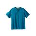Men's Big & Tall Boulder Creek® Heavyweight Short-Sleeve Henley Shirt by Boulder Creek in Classic Teal Marl (Size 4XL)