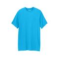 Men's Big & Tall Shrink-Less™ Lightweight Longer-Length Crewneck Pocket T-Shirt by KingSize in Electric Turquoise (Size 8XL)