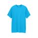 Men's Big & Tall Shrink-Less™ Lightweight Longer-Length Crewneck Pocket T-Shirt by KingSize in Electric Turquoise (Size 8XL)