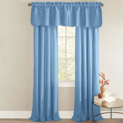 Florence Panel Set with Tiebacks 42"W x 84"L by BrylaneHome in Smoky Blue Curtain