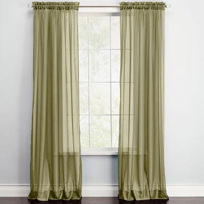 BH Studio Sheer Voile Rod-Pocket Panel Pair by BH Studio in Sage (Size 120"W 72" L) Window Curtains