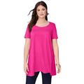 Plus Size Women's Scoopneck Swing Ultimate Tunic by Roaman's in Vivid Pink (Size 14/16) Long Shirt