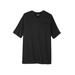 Men's Big & Tall Shrink-Less™ Lightweight Longer-Length V-neck T-shirt by KingSize in Black (Size 2XL)