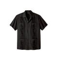 Men's Big & Tall KS Island™ Short-Sleeve Guayabera Shirt by KS Island in Black (Size 2XL)