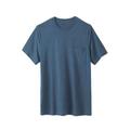 Men's Big & Tall Shrink-Less™ Lightweight Longer-Length Crewneck Pocket T-Shirt by KingSize in Heather Slate Blue (Size L)