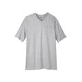 Men's Big & Tall Shrink-Less™ Lightweight Longer-Length V-neck T-shirt by KingSize in Heather Grey (Size 9XL)