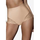 Plus Size Women's Shaping Brief with Lace Firm Control 2-Pack by Bali in Light Beige (Size XL)