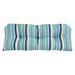 Tufted Wicker Settee Cushion by BrylaneHome in Poppy Stripe Thick Patio Outdoor Bench Sofa Loveseat Padding