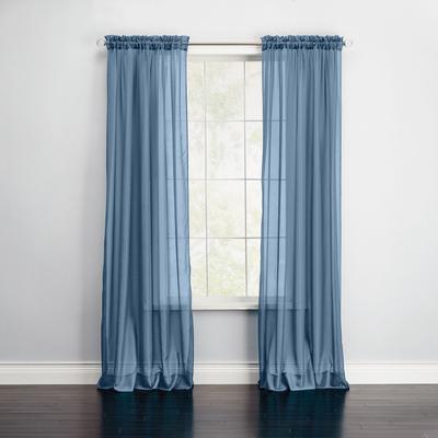 BH Studio Sheer Voile Rod-Pocket Panel Pair by BH Studio in Smoke Blue (Size 120