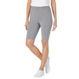 Plus Size Women's Stretch Cotton Bike Short by Woman Within in Medium Heather Grey (Size M)