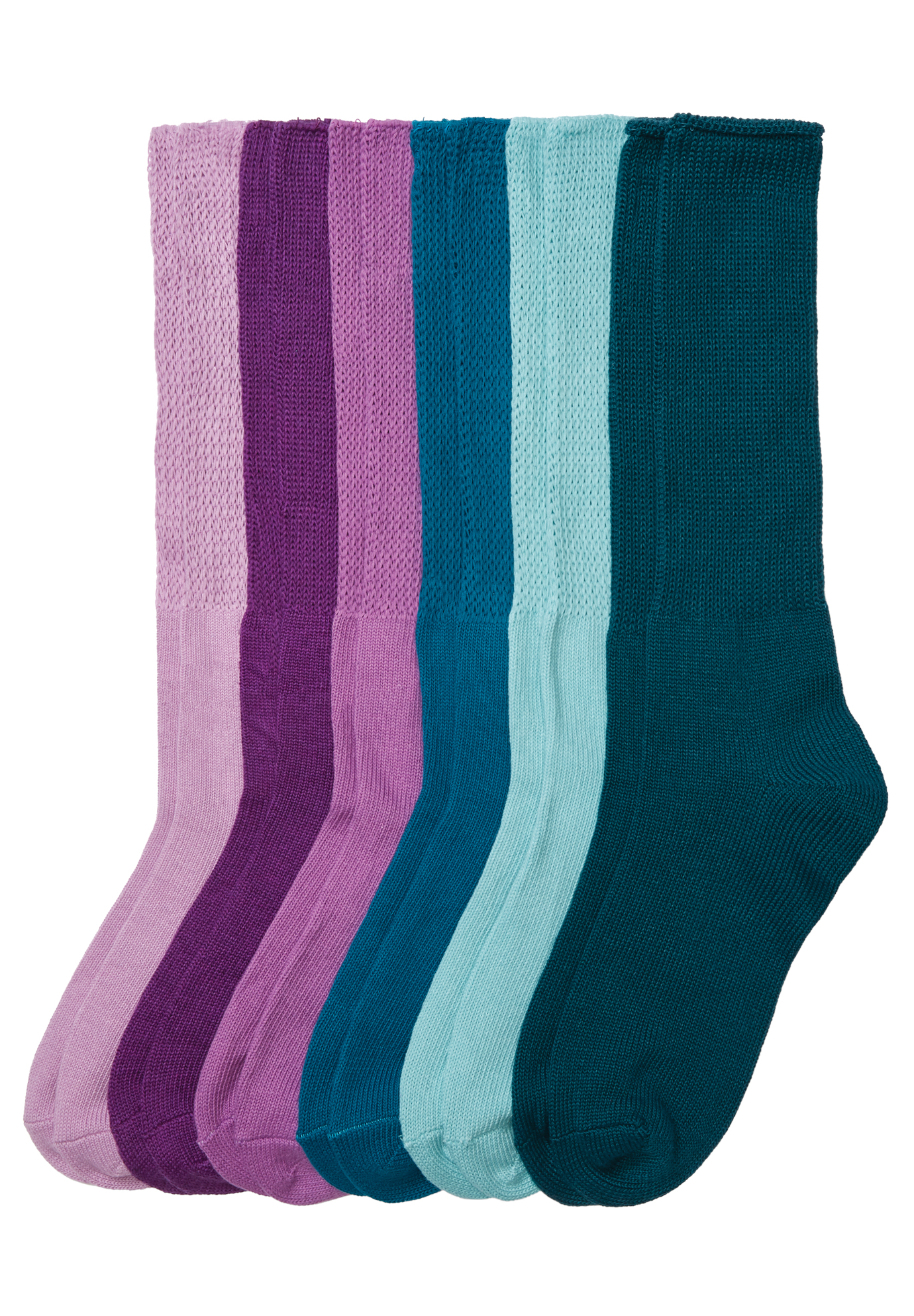 Plus Size Women's 6-Pack Rib Knit Socks by Comfort Choice in Jewel Tone Pack (Size 2X) Tights