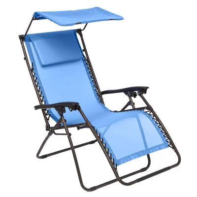 350 lbs. Weight Capacity Zero Gravity chair with Canopy by BrylaneHome in Pool Folding Patio Lounger Chair