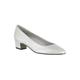 Women's Prim Pump by Easy Street® in Silver Satin (Size 8 M)