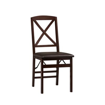 X Back Folding Chair by Linon Home Décor in Espresso