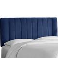 Wesley Channel Seam Headboard by Skyline Furniture in Velvet Navy (Size CALKNG)