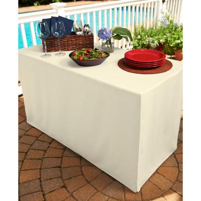 Fresh Ideas Table Cover for Folding Table by Levinsohn Textiles in Ivory (Size 4')
