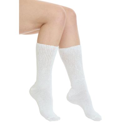 Plus Size Women's 2-Pack Open Weave Extra Wide Socks by Comfort Choice in White (Size 2X) Tights