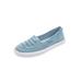 Extra Wide Width Women's The Analia Slip-On Sneaker by Comfortview in Light Denim (Size 7 WW)