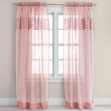 Wide Width BH Studio Pleated Voile Rod-Pocket Panel by BH Studio in Pale Rose (Size 56" W 84" L) Window Curtain