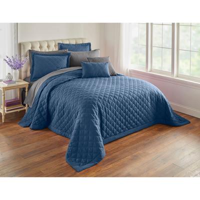 BH Studio Reversible Quilted Bedspread by BH Studio in Blue Smoke Dark Gray (Size FULL)