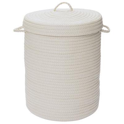 Solid Texture Hamper with Lid by Colonial Mills in White (Size 16X16X20)