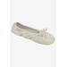 Women's Stretch Satin Ballerina Slippers by MUK LUKS in Ivory (Size MEDIUM)