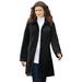 Plus Size Women's Plush Fleece Jacket by Roaman's in Black (Size 2X) Soft Coat