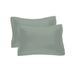 Fresh Ideas Poplin Tailored 2-Pack Black Pillow Sham by Levinsohn Textiles in Medium Green (Size STANDARD)