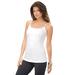 Plus Size Women's Bra Cami with Adjustable Straps by Roaman's in White (Size 1X) Stretch Tank Top Built in Bra Camisole