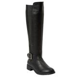 Wide Width Women's The Milan Wide Calf Boot by Comfortview in Black (Size 9 1/2 W)